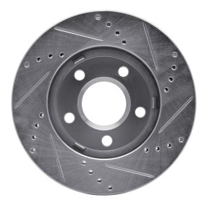 Buick Regal Brake Rotor (1) - Front Left - R1 Concepts - Drilled & Slotted - Silver - `97-`05